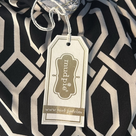 NWT Women’s Mud Pie Anderson Black/Pearl Lattice Dress Size Medium 8-10 - Picture 8 of 11